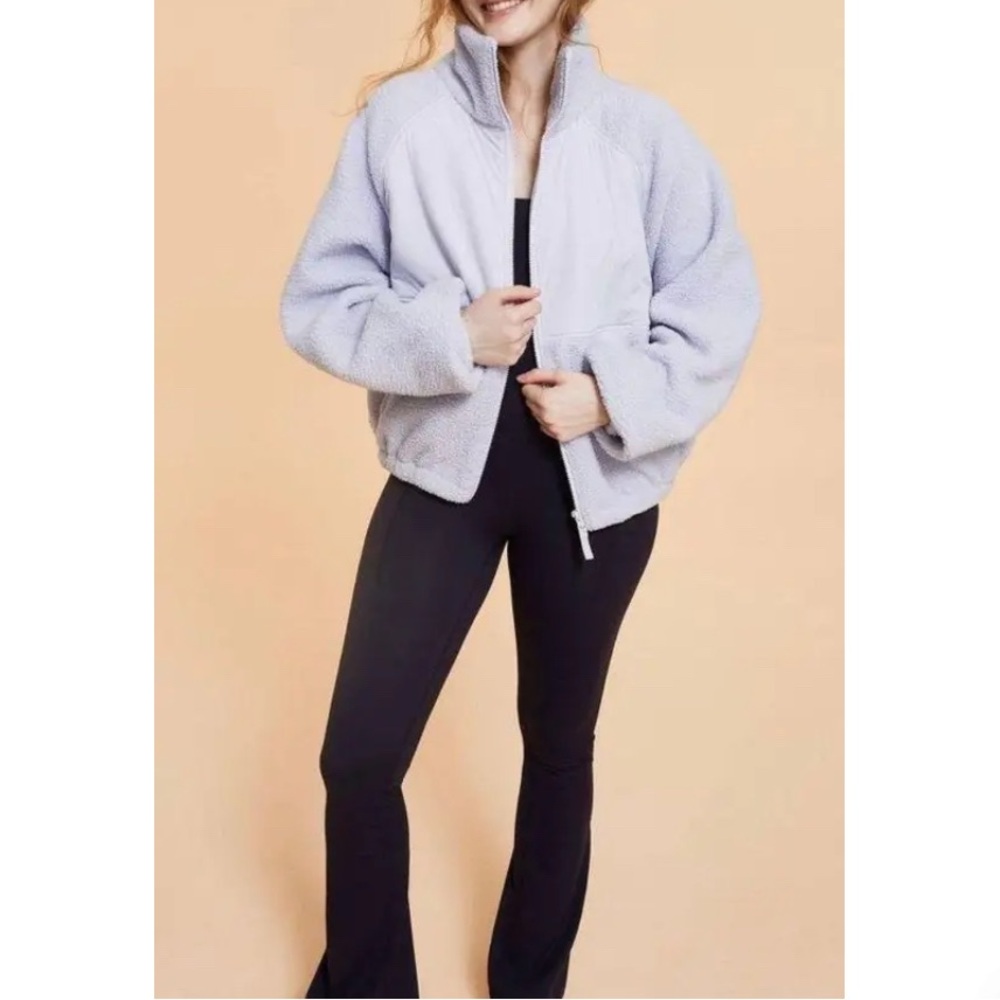 Target x Blogilates campfire full-zip fleece jacket in lavender/light purple XS